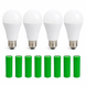 LED-лампа з акумулятором 20W 4 шт, аварійне світло до 10 годин, акумуляторна лампочка АP-476 фото 1