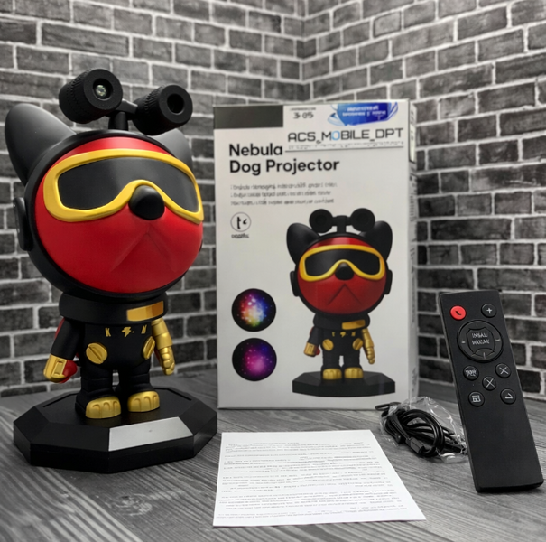 Проектор зоряного неба Space Dog Galaxy Star Light &ndash; нічник у вигляді космічної собаки, чорний AP-526 фото