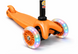 Дитячий самокат Scooter Mini жовтогарячий | Світлодіодні PU колеса, регульована ручка 55&ndash;75 см, 3 колеса AP-576 фото 2