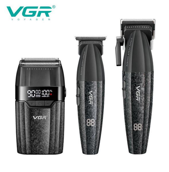 Комплект для стрижки VGR 3 в 1 V-640 S3 BLACK, машинка для стрижки, тример та електробритва шейвер АP-405 фото