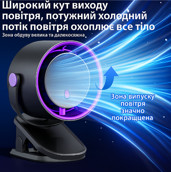 Настольный вентилятор 3в1 с прищепкой, LED-дисплеем и регулировкой угла обдува АP-326 фото