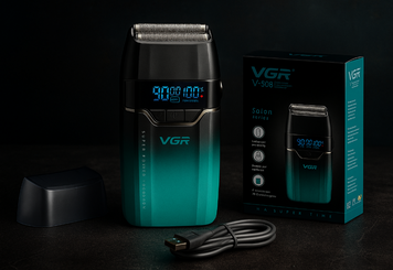 VGR V-308 &mdash; профессиональный шейвер с 3 скоростями, LED-дисплеем и металлическим корпусом AP-427 фото