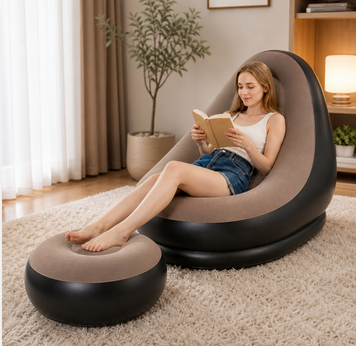 Надувне крісло Air Sofa з пуфом та насосом, ПВХ, 116&times;98&times;92 см AP-633 фото