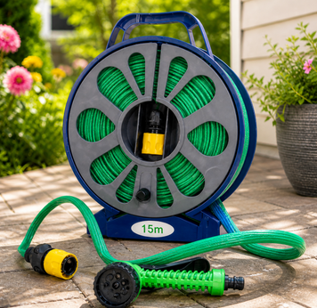 Садовый шланг на катушке Garden Hose 10 м с распылителем 7 режимов AP-635 фото