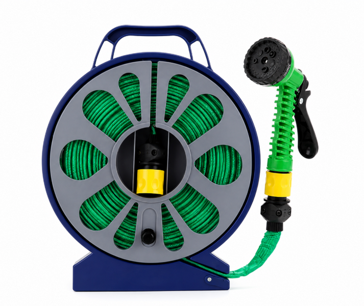 Садовый шланг на катушке Garden Hose 10 м с распылителем 7 режимов AP-635 фото