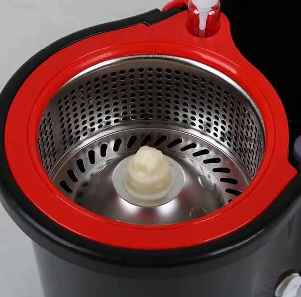 Швабра Spin Mop с ведром 8 л и автоматическим отжимом | Турбо швабра 360&deg; с центрифугой и 2 насадками AP-642 фото