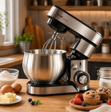 Планетарный миксер Top Kitchen TK 3в1 4200 Вт Кухонный тестомес с чашей 6 л Черный AP-644 фото