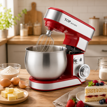 Планетарный миксер Top Kitchen TK 3в1 4200 Вт Кухонный тестомес с чашей 6 л Красный AP-645 фото