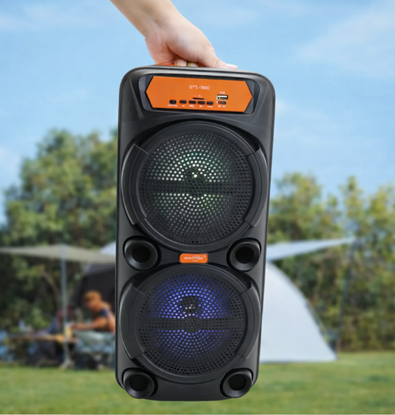 Портативная Bluetooth колонка 50Вт, акустическая система с микрофоном, TWS, USB/AUX, аккумулятор 2400 мАч AP-566 фото