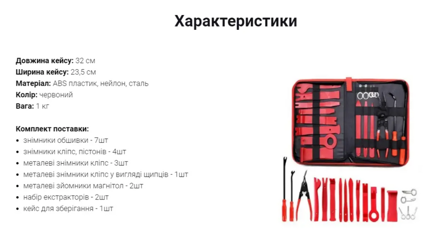 Набір інструментів для зняття обшивки авто та демонтажу кліпс 19 в 1 AP-506 фото