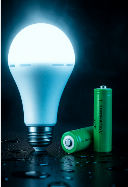 LED-лампа с аккумулятором 20W, аварийный свет до 10 часов, аккумуляторная лампочка  АP-412 фото